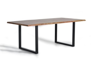 MASA DINING 160CM, MARO/NEGRU, LEMN MASIV DE ACACIA SI METAL, STIL VINTAGE/INDUSTRIAL G&C