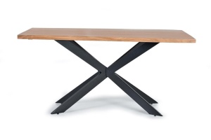 MASA DINING 200CM 6164, MARO/NEGRU, LEMN MASIV DE ACACIA SI METAL, GINER Y COLOMER - Img 4