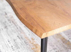 MASA DINING EXTENSIBILA FRESNO, 120/180 CM, STEJAR ARTISAN/NEGRU, BLAT DIN MDF, FURNIR SI PICIOARE DIN METAL, STIL MODERN - Img 4