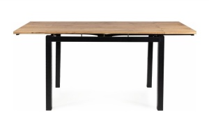 MASA DINING, EXTENSIBILA, GD-017, STEJAR/NEGRU MAT, 110(170)X74, DIN MDF, FURNIR SI METAL, STIL MODERN, SIGNAL - Img 7