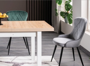 MASA DINING EXTENSIBILA PRESTO, 140(218)X80, STEJAR/ALB, PAL MELAMINAT, STIL MODERN, SIGNAL - Img 2