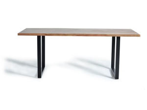 MASA DINING FREY 180CM, MARO/NEGRU, LEMN MASIV DE ACACIA SI METAL, STIL VINTAGE/INDUSTRIAL G&C - Img 4
