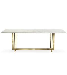 MASA DINING MARBLE 180 CM, EFECT DE MARMURA ALBA/AURIU, STIL MODERN, ATR