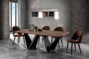 MASA ELEGANTA 200CM, CLEFT, COD 3095, STIL MODERN, REALIZATA DIN METAL SI MDF - Img 4