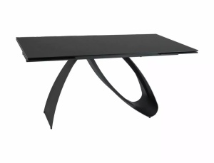 MASA EXTENSIBILA DIUNA, 160/240 CM, NEGRU MAT, BLAT DIN STICLA SECURIZATA SI PICIOARE DIN METAL, STIL MODERN - Img 3