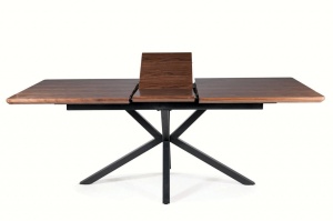 MASA EXTENSIBILA LOGAN, 160/200 CM, NUC/NEGRU MAT, BLAT DIN MDF SI PICIOARE DIN METAL, STIL MODERN - Img 5