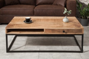 MASUTA DE CAFEA 100CM, IRON CRAFT, DIN LEMN MASIV DE MANGO STIL INDUSTRIAL