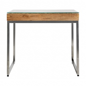 MASUTA DE CAFEA ARGAO REF. 22580, DIN METAL, STICLA SI LEMN MASIV TROPICAL, STIL MODERN, VIC