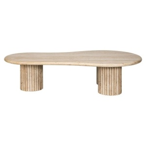MASUTA DE CAFEA CANTERA, 150 CM, BEJ, DIN TRAVERTIN SI METAL, RICHMOND INTERIORS