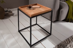 MASUTA DE CAFEA, ELEMENTS 40CM DIN METAL SI BLAT DIN FURNIR LEMN FAG, COD 39714