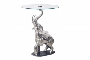MASUTA DE CAFEA, ELEPHANT 75CM COD 43557, METAL, STICLA SI MARMURA, REALIZATA MANUAL