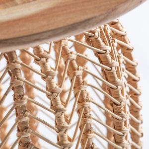 MASUTA DE CAFEA PLISSÉ REF. 28399, DIN LEMN MASIV DE MAHON, RATTAN SI METAL, STIL MODERN VIC - Img 3