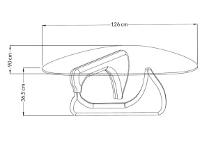 MASUTA DE CAFEA STABLE, DIN STICLA SI LEMN DE FRASIN, STIL MODERN - Img 3