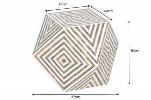 MASUTA DE CAFEA/TABURET 60CM, BONE, POLIRASINA, REALIZAT MANUAL, ARTIM GROUP - Img 5