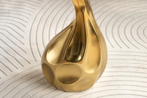 MASUTA DE CAFEA, TEAR, 60CM, BLAT DIN MARMURA SI METAL, ALB, ARTIM GROUP SELECTION - Img 3