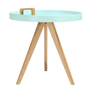 MASUTA DE CAFEA TITO ALBASTRA DIN MDF SI LEMN DE STEJAR STIL MODERN B2