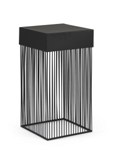 MASUTA DE CAFEA YASLINE 30X30, NEAGRA, CONFECTIONATA DIN METAL, STIL MODERN MINIMALIST