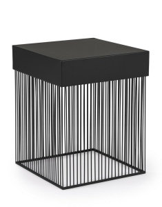 MASUTA DE CAFEA YASLINE 40X40, NEAGRA, CONFECTIONATA DIN OTEL, STIL MODERN