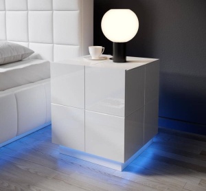 NOPTIERA, CAMA-REJA-NIGHT CABINET-BI/BI, DIN PLACI LAMINATE SI MDF DIVERSE NUANTE, DESIGN MODERN - Img 5