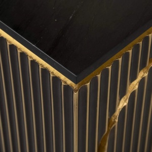 NOPTIERA LES ARCS, NEGRU/AURIU, DIN MDF. MARMURA SI METAL, RICHMOND INTERIORS - Img 4