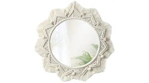 OGLINDA BAIE REA BOHO 322047, 50CM, BEJ, DIN STICLA, CALITATE SUPERIOARA
