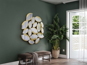 OGLINDA DECORATIVA SANDAL, 114x120 CM, DIN STICLA SI MDF, STIL MODERN