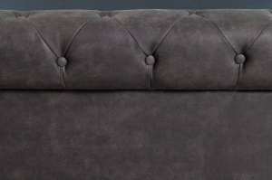 PAT 160X200CM, KENSINGTON, DIN MICROFIBRA GRI INCHIS, STIL MODERN - Img 5