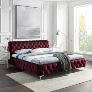 PAT DIN CATIFEA, BAROCK 180X200CM, DE CULOARE BORDO, COD 41437