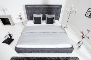 PAT DUBLU EXTRAVAGANCIA 180x200CM, GRI ANTIC, DESIGN MODERN - Img 3