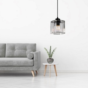 PENDUL BLACK CRYSTAL APP511-1CP, 14X90, NEGRU, DIN METAL SI STICLA, STIL MODERN, TU - Img 5