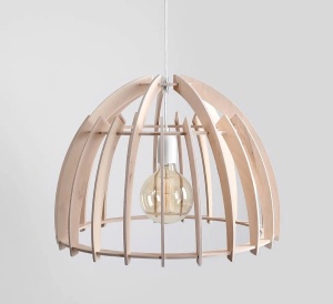PENDUL FOREST, 200 CM, NATURAL/ALB, DIN LEMN SI METAL, STIL MODERN