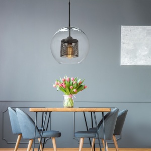 PENDUL LOFT BLACK APP559-1CP, 30 cm, NEGRU, DIN OTEL, METAL SI STICLA, STIL MODERN, TU - Img 5
