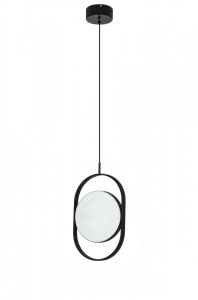 PENDUL SPINNER 26, NEGRU, DIN ALUMINIU SI PLASTIC OPAL, STIL MODERN