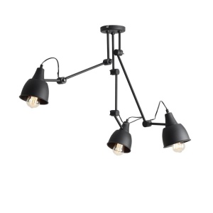 PLAFONIERA AIDA, 3 BRATE, 100 CM, NEAGRA, DIN METAL, STIL MODERN