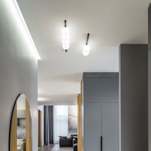 PLAFONIERA BINOMIO PL2, NEGRU, DIN METAL, STIL MODERN - Img 2