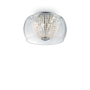 PLAFONIERA MODERNA CU CRISTAL, AUDI-61 PL8, CHROME, IDEAL LUX