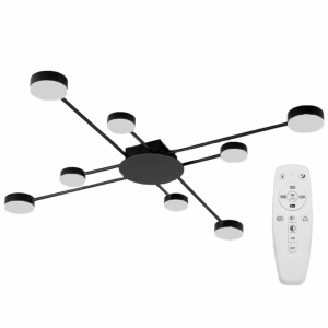 PLAFONIERA MODERNA, LED 8, APP523-8C, 91x91 cm, NEGRU, DIN OTEL DE INALTA CALITATE, STIL MODERN, TU