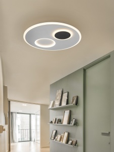 PLAFONIERA MOON 298513, DIN ALUMINIU SI OPAL ACRILIC, STIL MODERN, SCHULLER