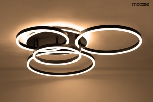 PLAFONIERA RINGS 5, NEGRU, REALIZATA DIN OTEL INOXIDABIL, STIL MODERN - Img 3