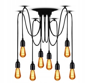 PLAFONIERA SPIDER 10, JDL-03, 20x150 cm, NEGRU, DIN OTEL SI METAL DE INALTA CALITATE, STIL MODERN, TU
