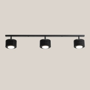 PLAFONIERA TULL, 3 BRATE, 14 CM, NEAGRA, DIN LEMN SI METAL, STIL MODERN