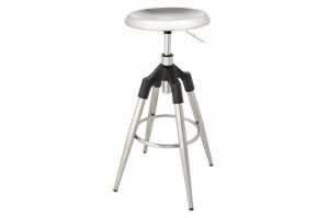 SCAUN BAR, INDUSTRIAL 80CM, REALIZAT DIN METAL ARGINTIU, TELESCOPIC