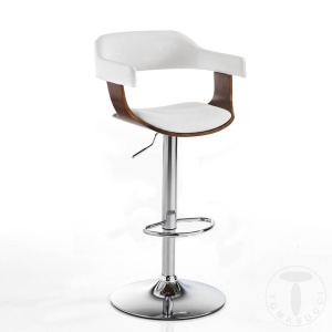 SCAUN BAR, KALMAR, CADRUL DIN METAL, LEMN SI PIELE ECO, STIL MODERN, COD 4374