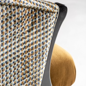 SCAUN DE BAR BRILLON REF. 28737, DIN LEMN MASIV, METAL SI CATIFEA, STIL MODERN, VIC - Img 4