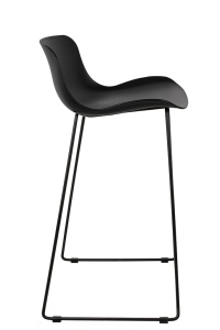 SCAUN DE BAR COMA 66, NEGRU, CONFECTIONAT DIN POLIPROPILENA SI METAL, STIL MODERN - Img 2