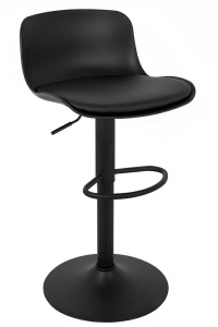 SCAUN DE BAR STOP TAP REGLABIL, NEGRU, CONFECTIONAT DIN METAL SI PLASTIC, STIL MODERN