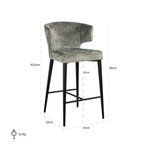 SCAUN DE BAR TAYLOR THYME FUSION 206, S4715, CONFECTIONAT DIN 100% POLIESTER SPUMA SI METAL, RICHMOND INTERIORS - Img 3