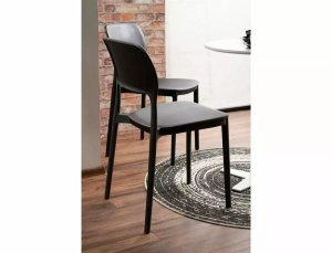 SCAUN DE TERASA TIMO, NEGRU, DIN POLIPROPILENA, STIL MODERN - Img 3