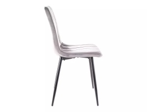 SCAUN DINING ALAN, GRI DESCHIS BLUVEL 03/NEGRU MAT, TAPITERIE DIN CATIFEA SI PICIOARE DIN METAL, STIL MODERN - Img 3
