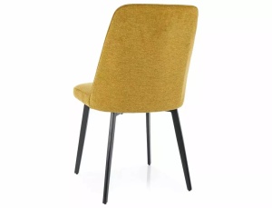 SCAUN DINING ALDO, CURRY 68/NEGRU MAT, TAPITERIE DIN STOFA BREGO SI PICIOARE DIN METAL, STIL MODERN - Img 3